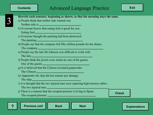 Advanced Language Practice