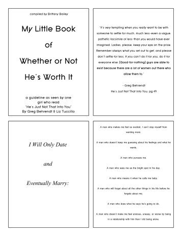 My Little Book of Whether or Not He's Worth It