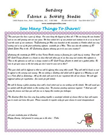 Sundrop Fabrics & Sewing Studio - Sundrop Textiles