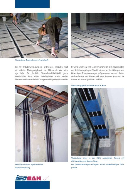 Bauwerksverstärkungen mit CFK-Lamellen - Iso-San AG