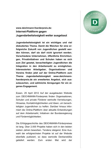 Internet-Plattform gegen Jugendarbeitslosigkeit weiter ausgebaut