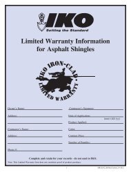 Limited Warranty Information for Asphalt Shingles - Iko