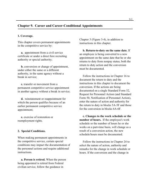 Chapter 9 - Career and Career-Conditional Appointments - Office of ...