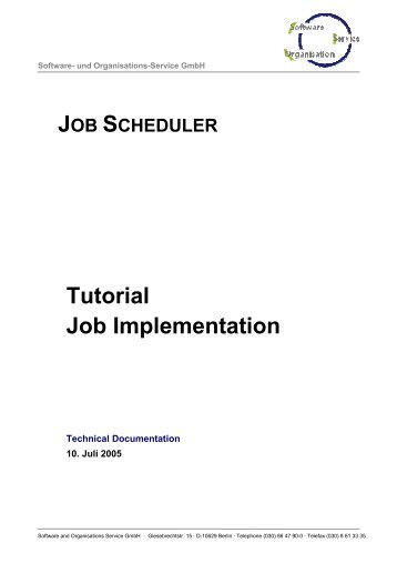 sos job scheduler tutorial Jobscheduler tutorial 4 configuring and running a jitl job.
