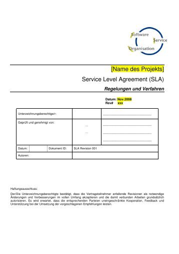 [Name des Projekts] Service Level Agreement (SLA) - Sos-berlin.com