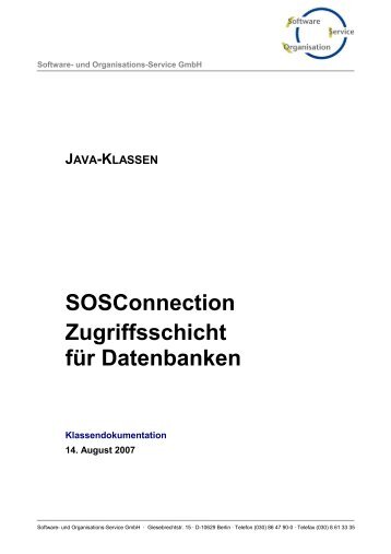 SOSConnection Zugriffsschicht für Datenbanken - Sos-berlin.com