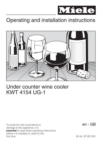 Operating and installation instructions Under counter wine cooler ...