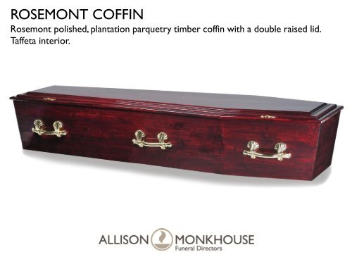 SELECTION OF COFFINS AND CASKETS - Allison Monkhouse