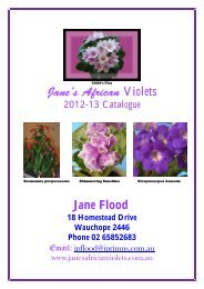 Download the list - Jane's African Violets