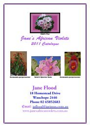 JAV Catologue 2011 Full List - Jane's African Violets