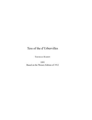 Tess of the d'Urbervilles - eBook Collections
