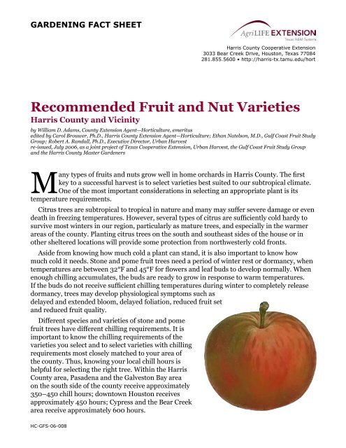 Recommended Fruit and Nut Varieties - Texas AgriLife Extension ...