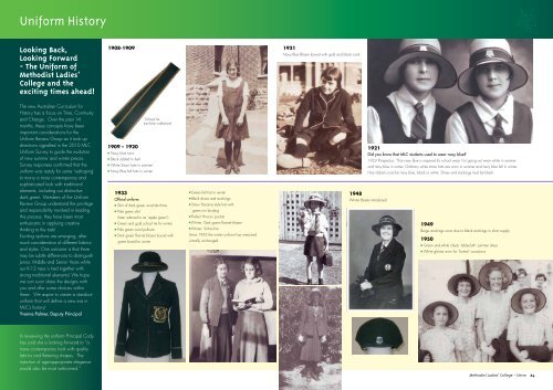 Uniform History - Methodist Ladies' College