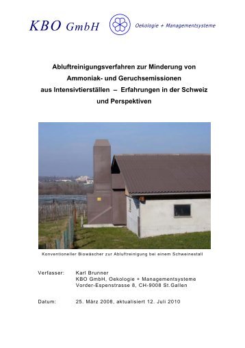 Abluftreinigungsverfahren zur Minderung von Ammoniak - KBO GmbH