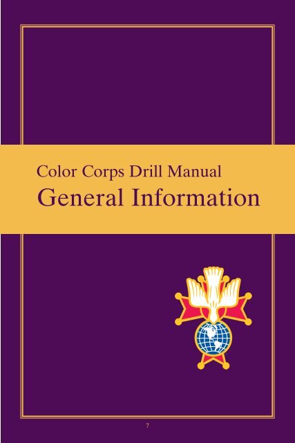 Color Corps Drill Manual - Knights of Columbus, Supreme Council