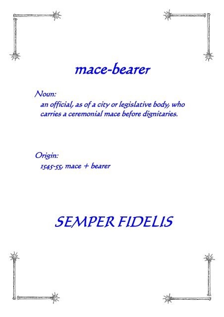 The Mace-Bearer Magazine - Guild of Mace-Bearers