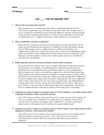 LAB ____: THE CHI-SQUARE TEST