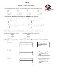 Genetics Practice Problems – Simple - The Biology Corner