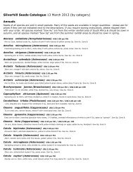 Silverhill Seeds Catalogue 13 March 2013 (by category)