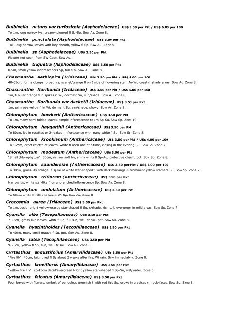 Silverhill Seeds Catalogue 13 March 2013 (by category)