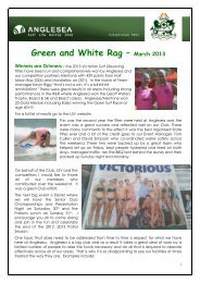 Green and White Rag – March 2013 - Anglesea Surf Life Saving Club