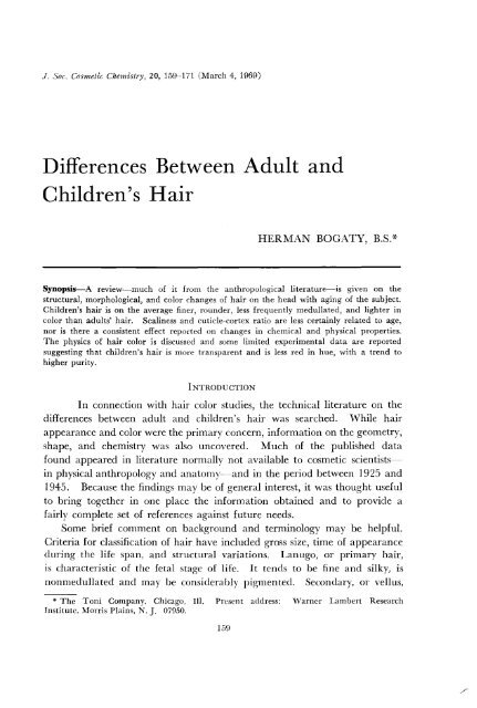 Differences Between Adult And Children S Hair Society Of