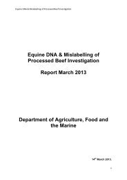Equine DNA & Mislabelling of Procecessed Beef Investigation