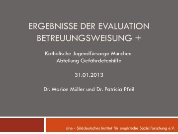 Ergebnisse der Evaluation Betreuungsweisung + - Sine -Institut ...