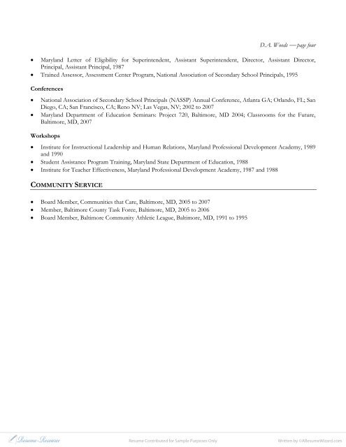 CV Example - Academic Teacher - Resume-Resource.com