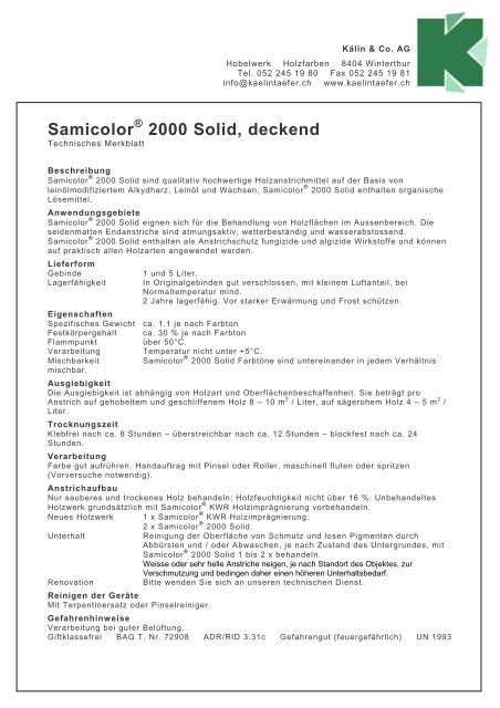 Samicolor 2000 Solid, deckend