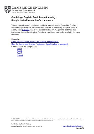 Berlitz Test of Speaking Skills Berlitz Test of Speaking Skills