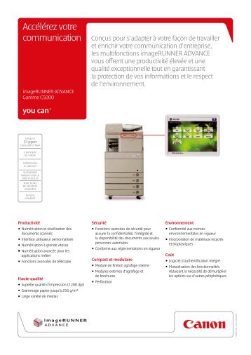 iR ADVANCE série C5000 [PDF, 162 KB] - Canon France