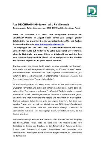 Aus Deichmann-Kinderwelt wird Familienwelt