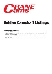 Holden Camshaft Listings - Crane Cams Australia