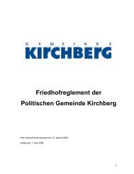 Anhang 1 zum Friedhofreglement der Politischen Gemeinde Kirchberg