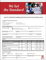 Certified member identification stamp application form - oacett