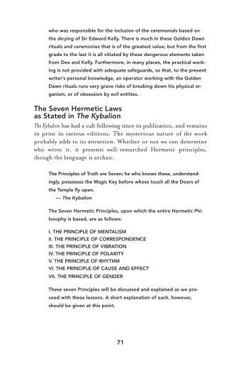 The Seven hermetic Laws as Stated in The Kybalion - Process Media