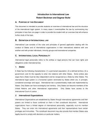 Introduction to International Law - International Law Students ...