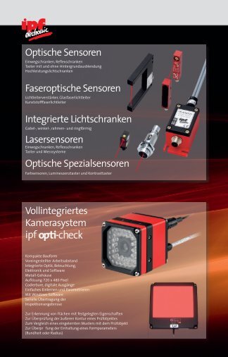 Faseroptische Sensoren Integrierte Lichtschranken Lasersensoren