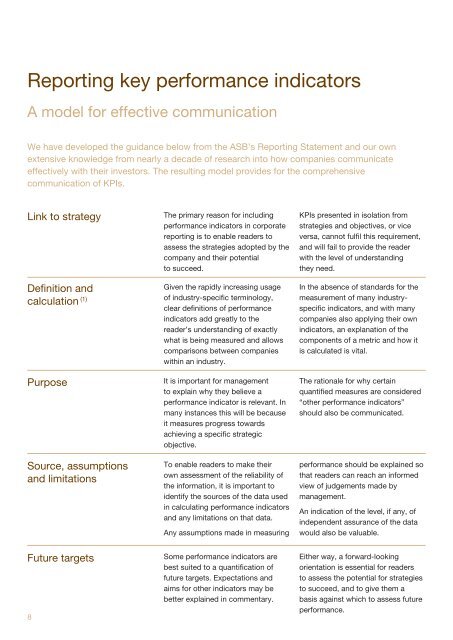 Guide to key performance indicators - PwC