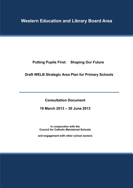 Draft WELB Strategic Area Plan for Primary Schools - Western ...
