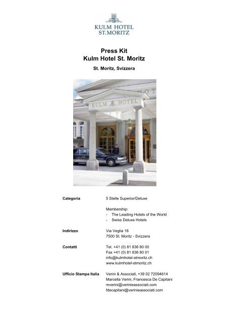 Press kit Kulm Hotel St. Moritz (PDF 852