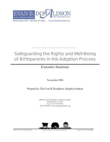 Safeguarding the Rights and Well-Being of Birthparents in the ...