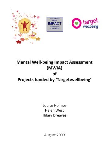 Mental Well-being Impact Assessment of Projects funded