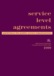service level agreements - NSW Department of Premier and Cabinet ...