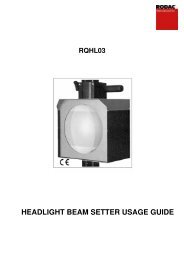 HEADLIGHT BEAM SETTER USAGE GUIDE - Rodac