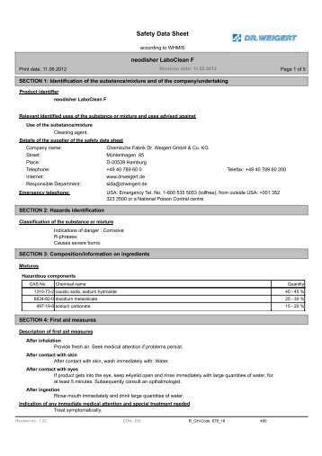 Safety Data Sheet - Miele