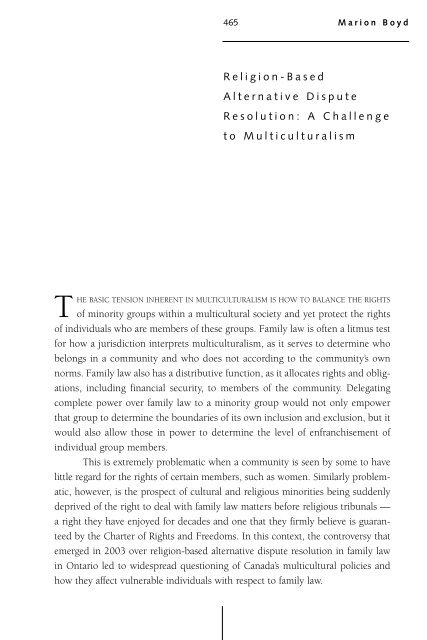 Religion-Based Alternative Dispute Resolution: A Challenge ... - IRPP