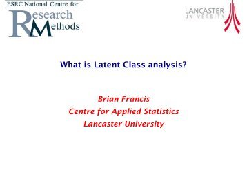 What is Latent Class analysis? - CCSR