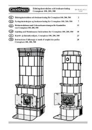 Eldningsinstruktion och bruksanvisning Cronspisen 100, 200, 500 ...